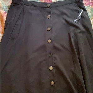 Black Button up Skirt with Pockets